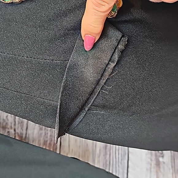 VINTAGE 80'S SHASHA BLACK DOUBLE BREASTED LONG SLEEVE DRESS - Picture 5 of 16